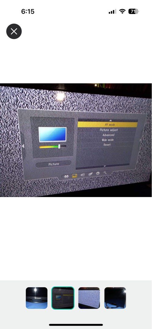 Sharp LED 32 inch’s TV (Category: TV) located in Taguig. Submitted by che_f25 (Listing ID 1222919401, Image 3). Description: With Stand , Universal Remote and wall mount.
