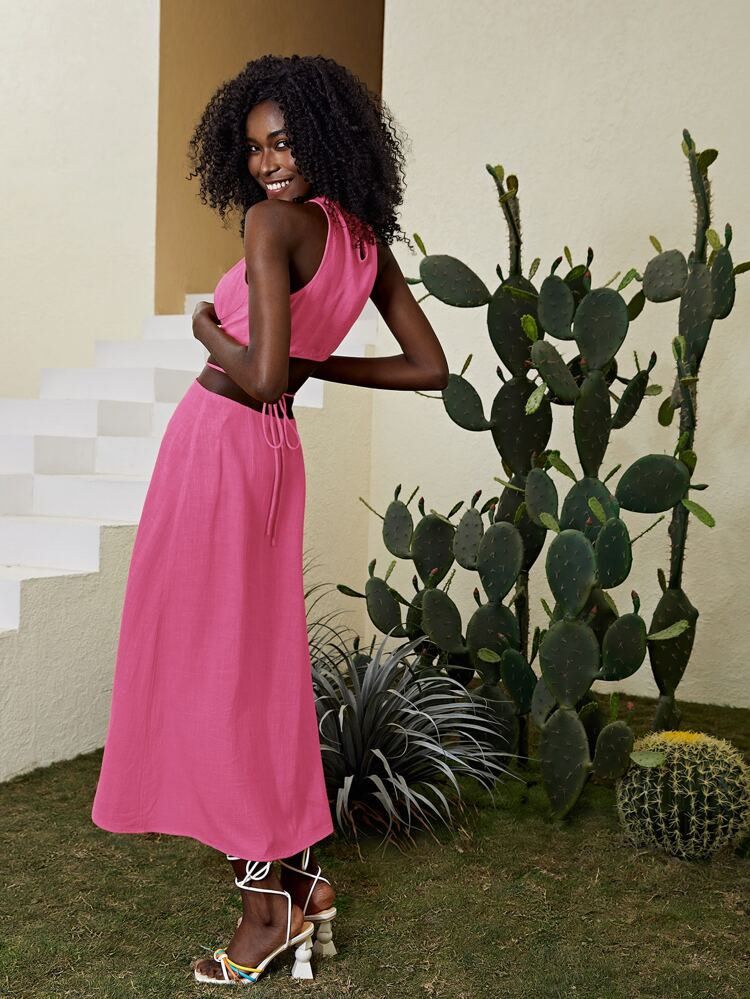 Shein linen dress discount