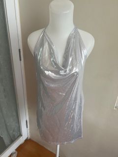 Silver mini dress