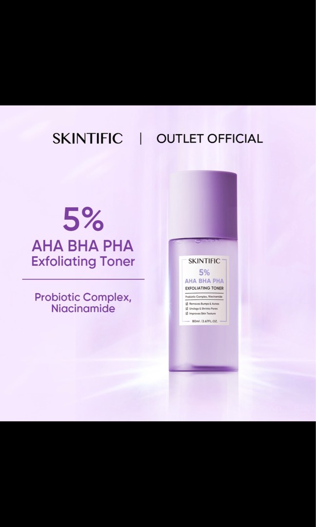 Skintific exfoliating toner AHA BHA PHA on Carousell