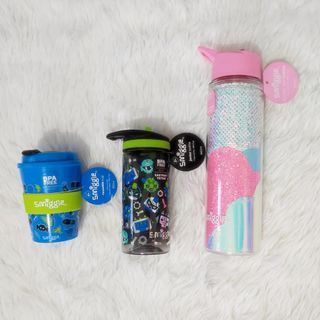 Smiggle Water Bottle Tumbler Reusable Cup with spout lid and straw