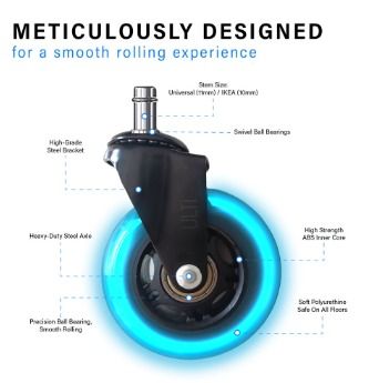 Stealth Caster Wheels Replacement for Office Gaming Chair Heavy