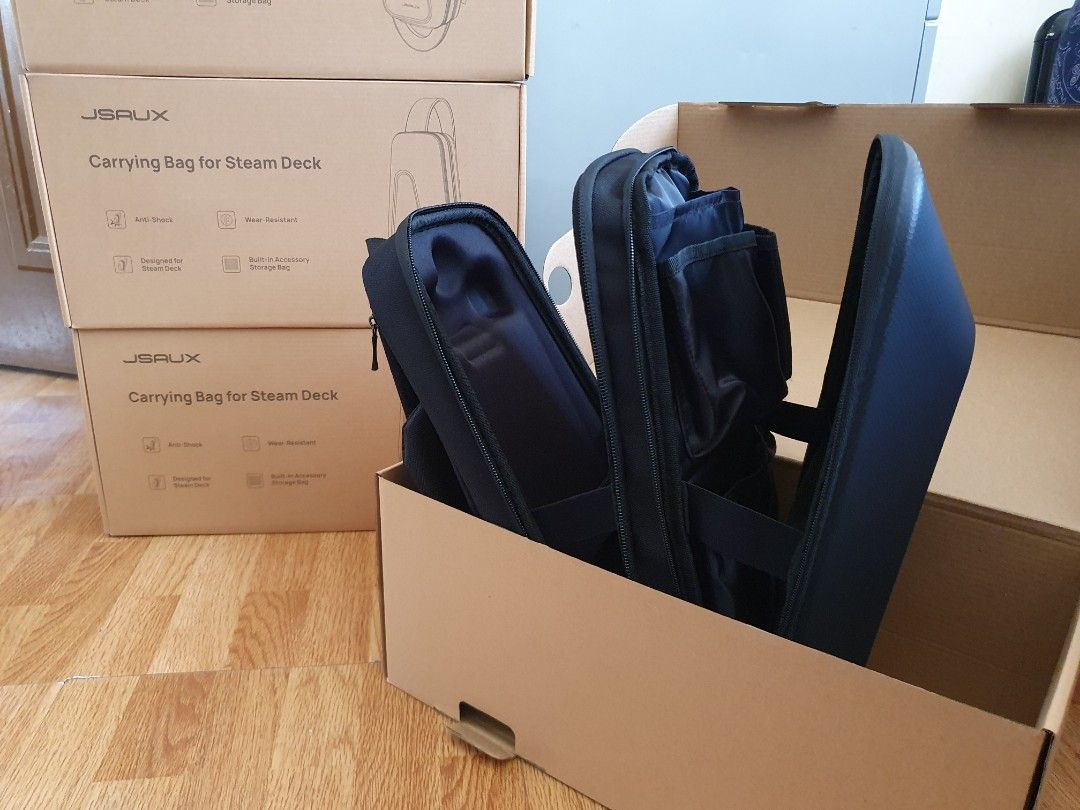 Steam deck Accessories by JSAUX (Category: Cases & Covers) located in Manila. Submitted by kiddgamer (Listing ID 1222878858, Image 2). Description: JSAUX Modcase - 1,585 JSAUX Matte TG - 549 JSAUX Backplate - 1,585 JSAUX Travel Bag - 1,899 Can be picked up or delivered thru Lbc Grab or Lalamove. Or visit my Shopee page shopee.ph/kiddgamer_gadgets.