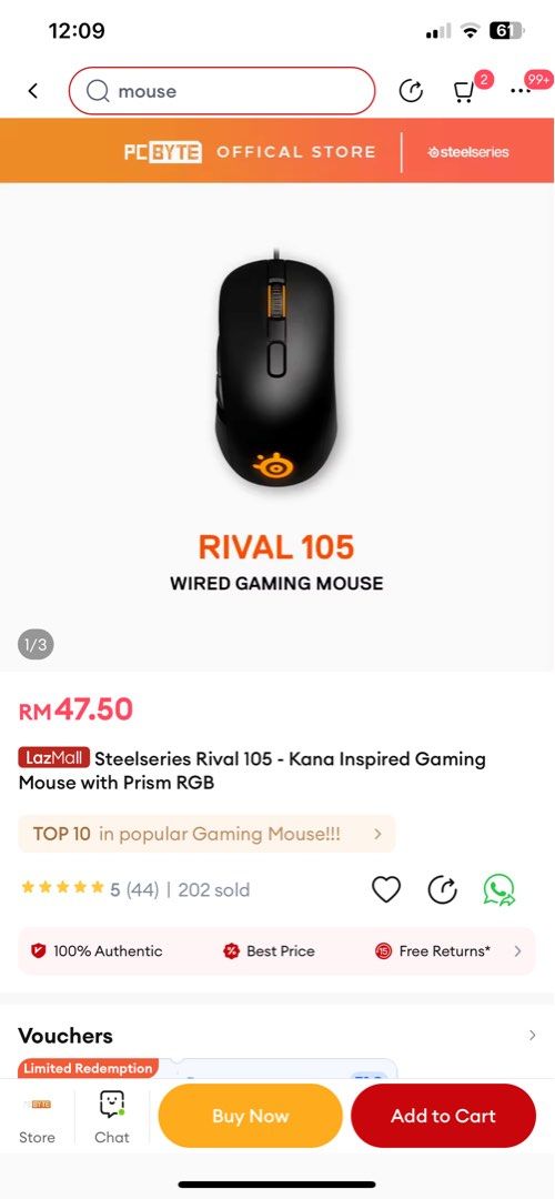 Steelseries rival 105 best sale price