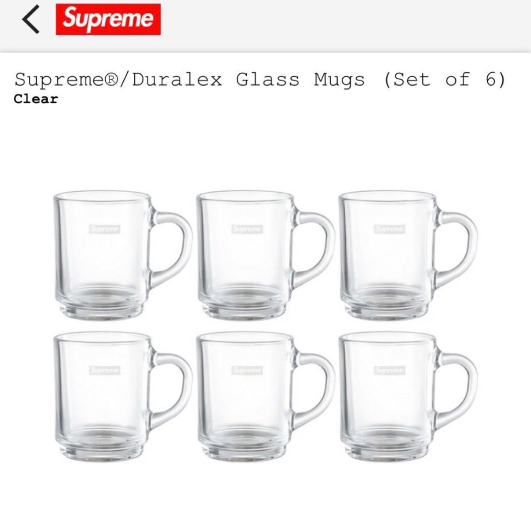 Supreme glass mugs set of 6, 傢俬＆家居, 廚具和餐具, 廚水杯、水壺