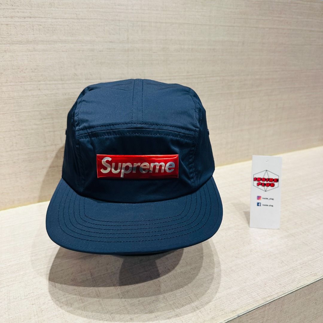 Supreme Inset-Gel Camp Cap Navy Blue Red Tag, Men's Fashion
