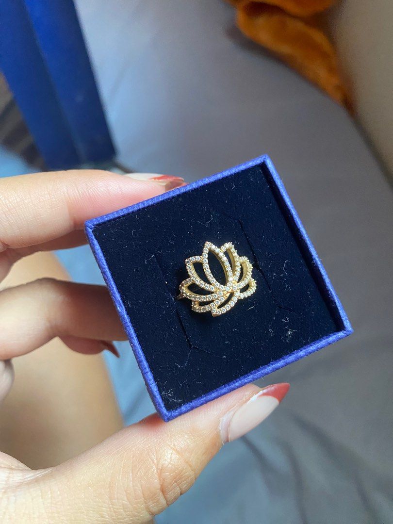 Lotus ring shop swarovski
