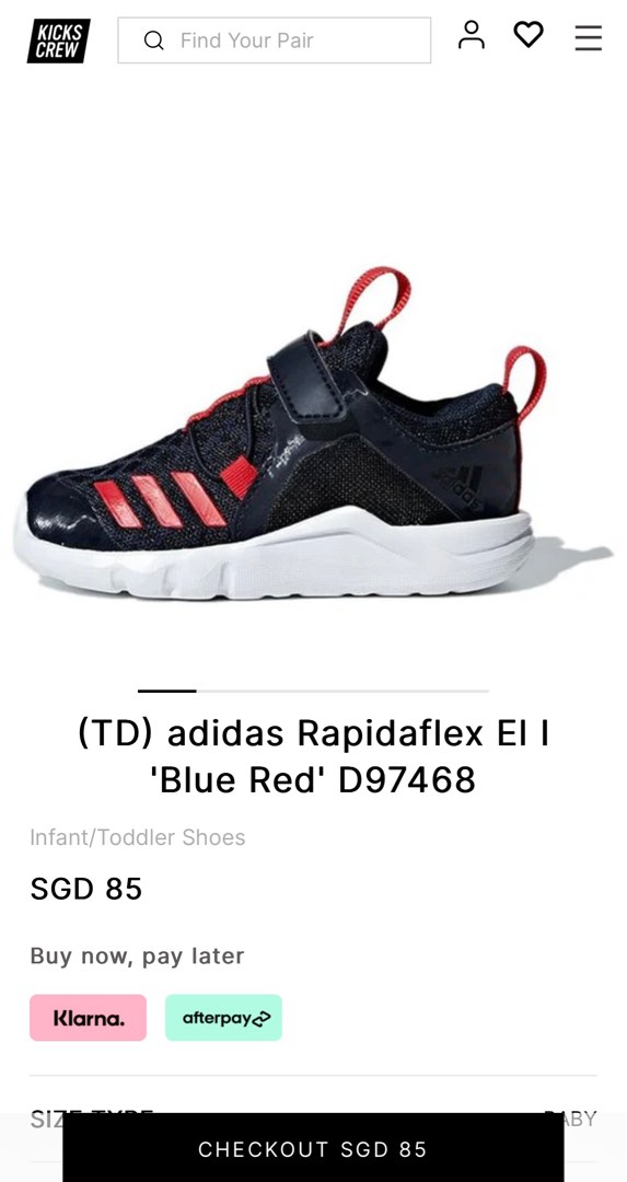 TD adidas Rapidaflex El I Blue Red Men s Fashion Footwear