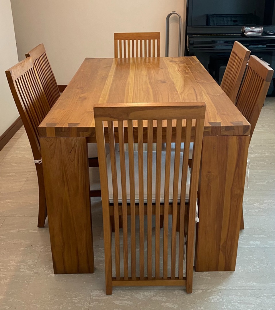 Teakwood Dining Set, Furniture & Home Living, Furniture, Tables & Sets