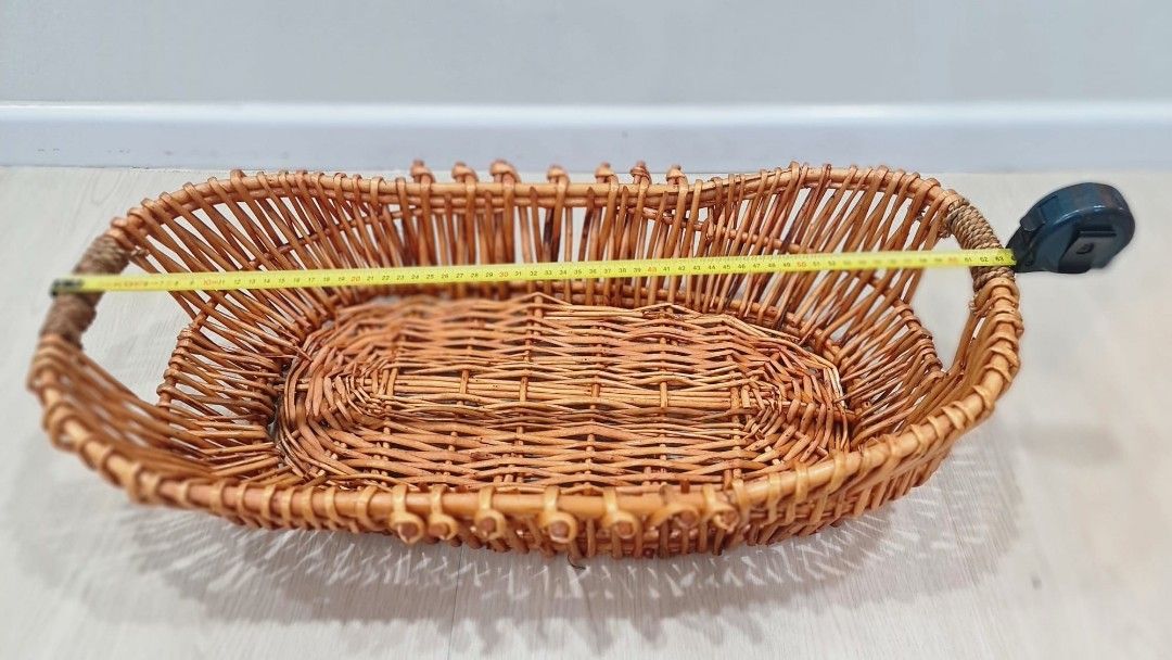 Thick rattan basket (dimensions as shown in pictures), Furniture & Home