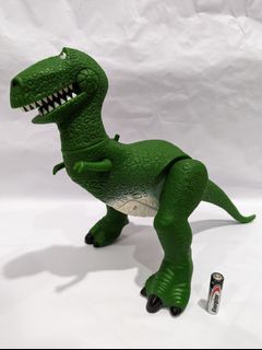 THINKWAY 1996 DISNEY PIXAR TOY STORY REX TALKING DINOSAUR 13 INCH LONG FIGURE