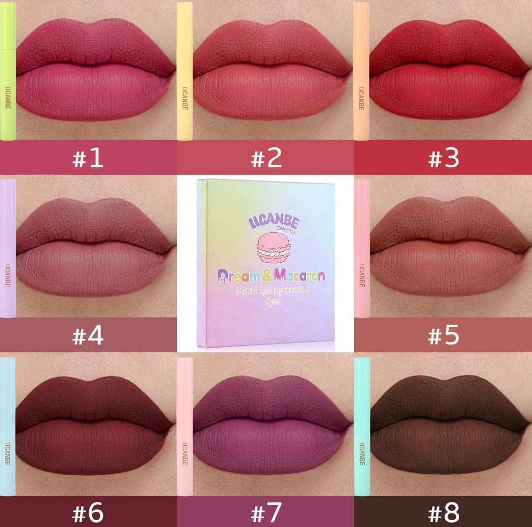 UCANBE Matte Liquid Lipstick Shades 1,2,3,4,6,7, Beauty & Personal Care ...