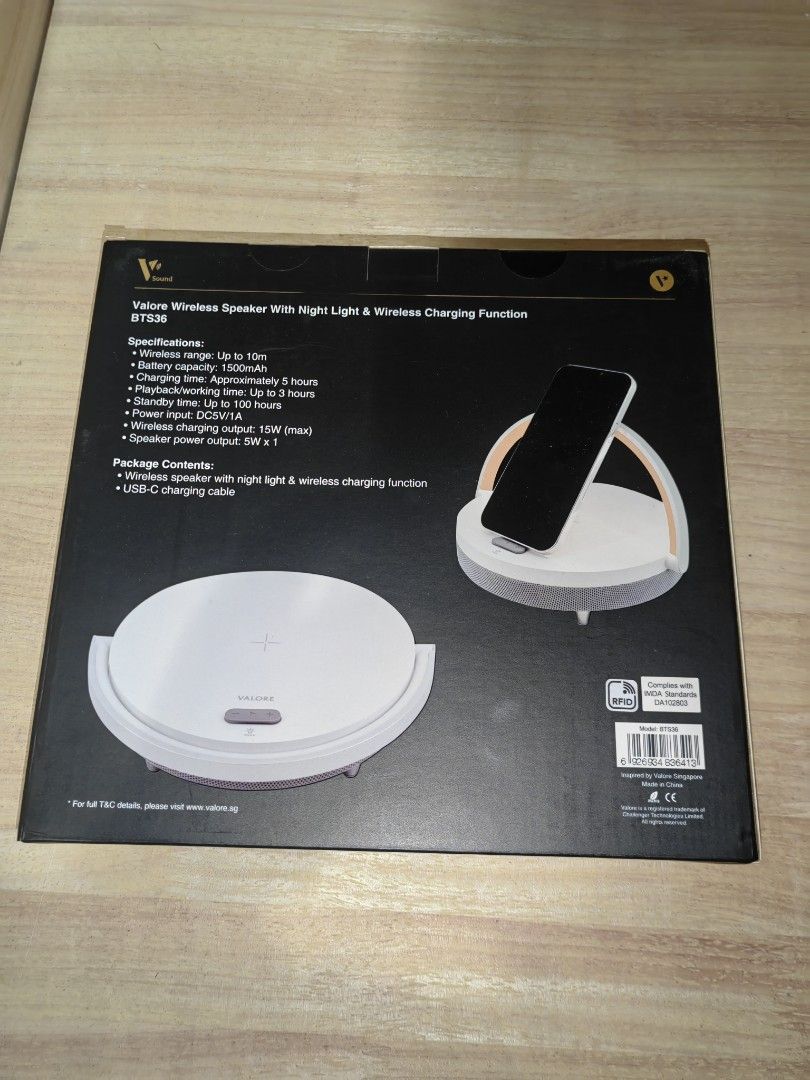 Valore BTS36 Wireless charger and Speaker406087461367992321
