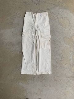 vintage cargo pants white cream