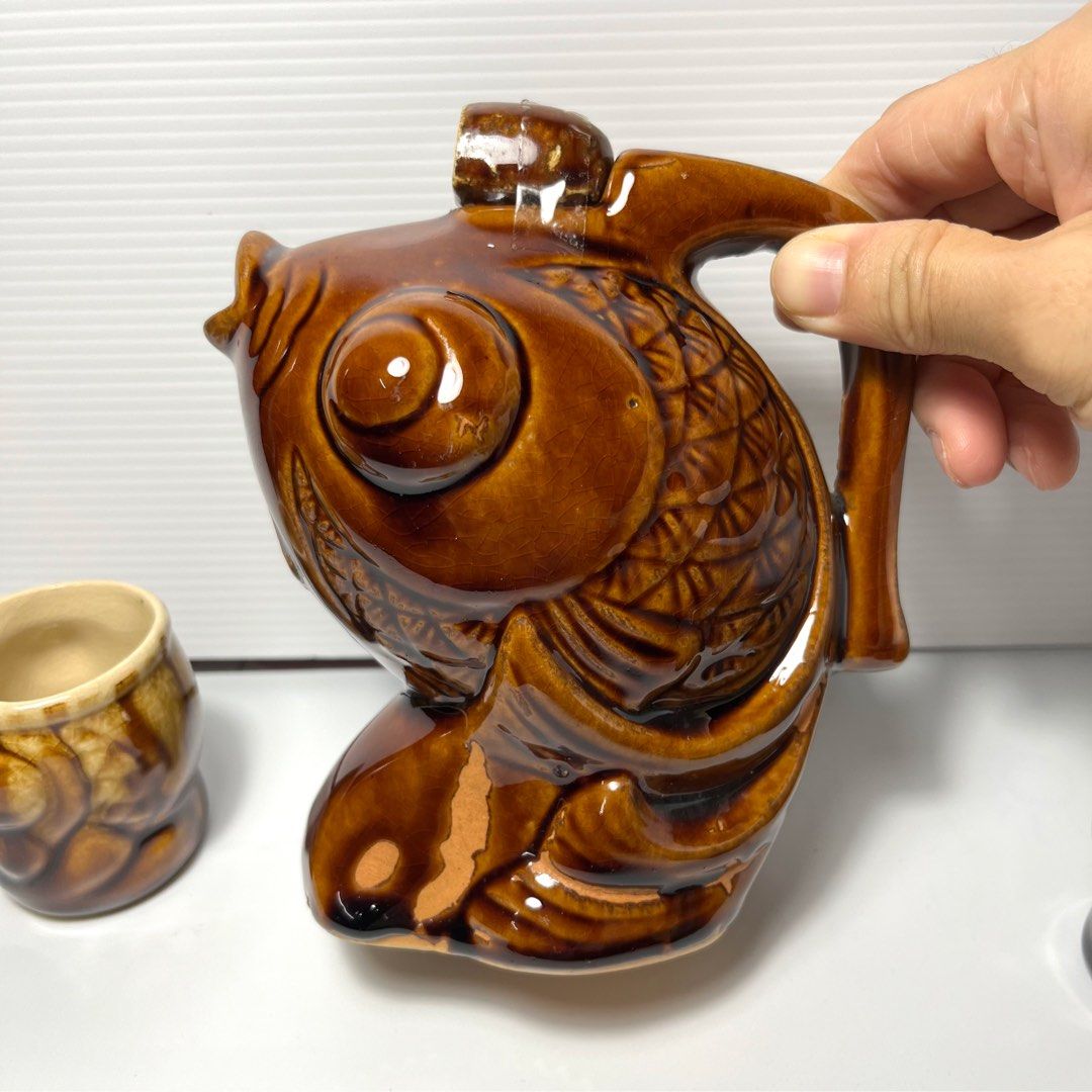 Vintage Cute Fish Tea pot Set with Cups , Refer Photos, Hobbies & Toys ...