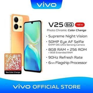 VIVO V25 5G (8+8gb/256gb)
mall price 23,999
🏷️Mine: 20,000 only🏷️