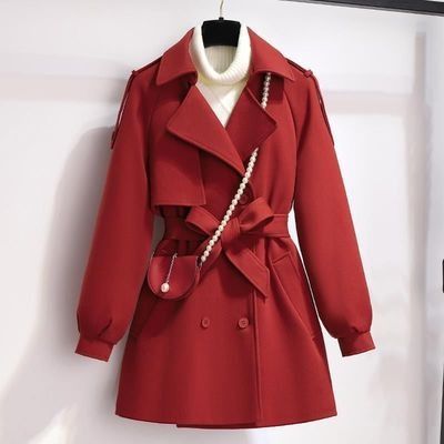 Red three quarter length coat hotsell