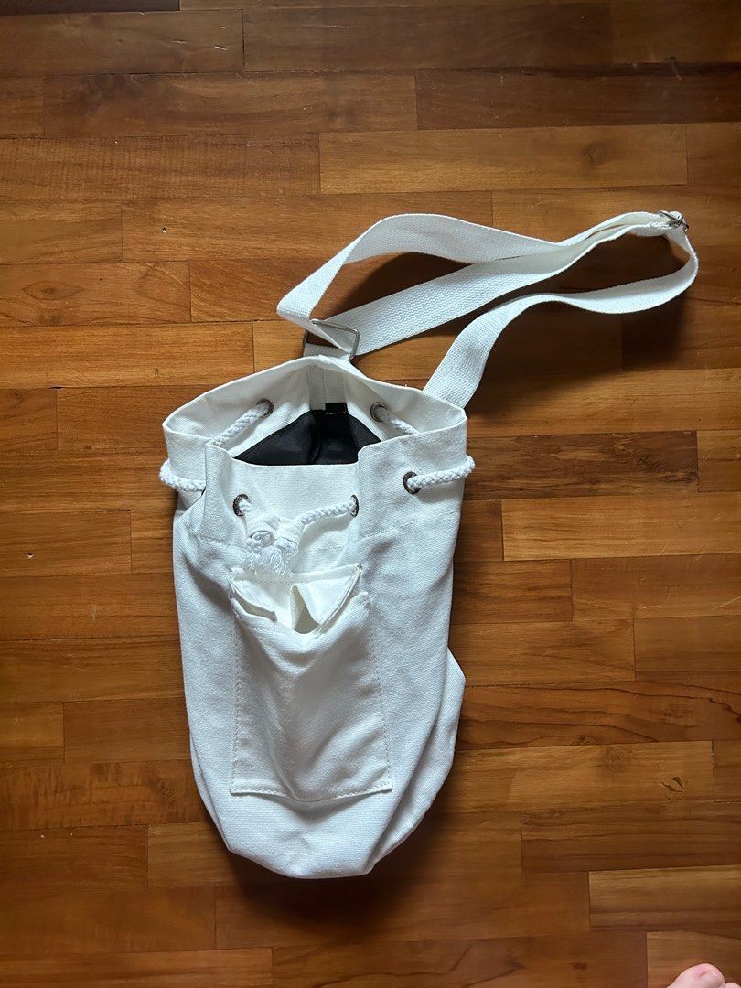 White Canvas Shoulder Bag Women s Fashion Bags Wallets