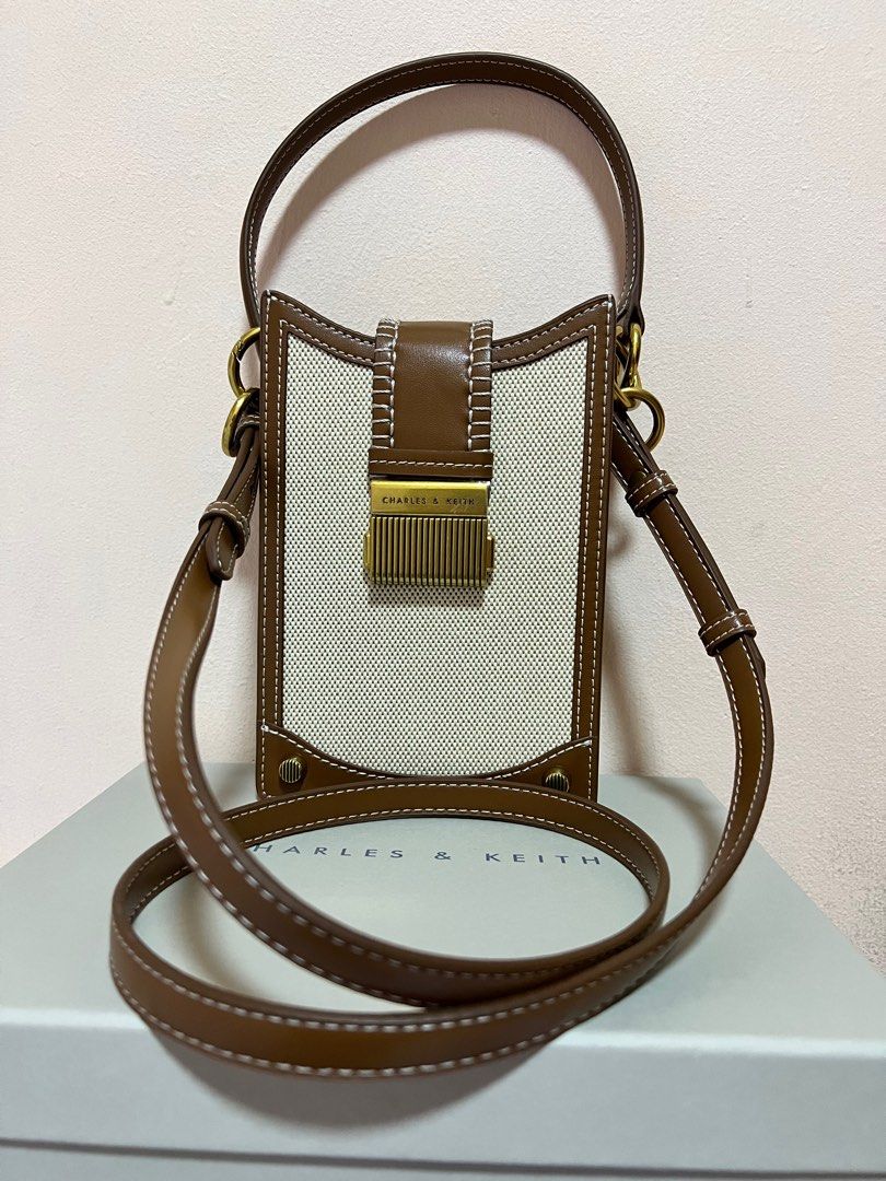 Chocolate Winslet Canvas Belted Hobo Bag, CHARLES & KEITH in 2023