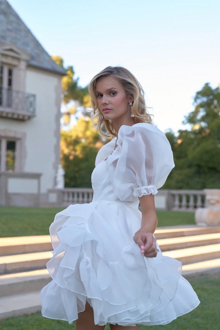 XXS 1X SELKIE The Ivory Bebe Bloom Dress white