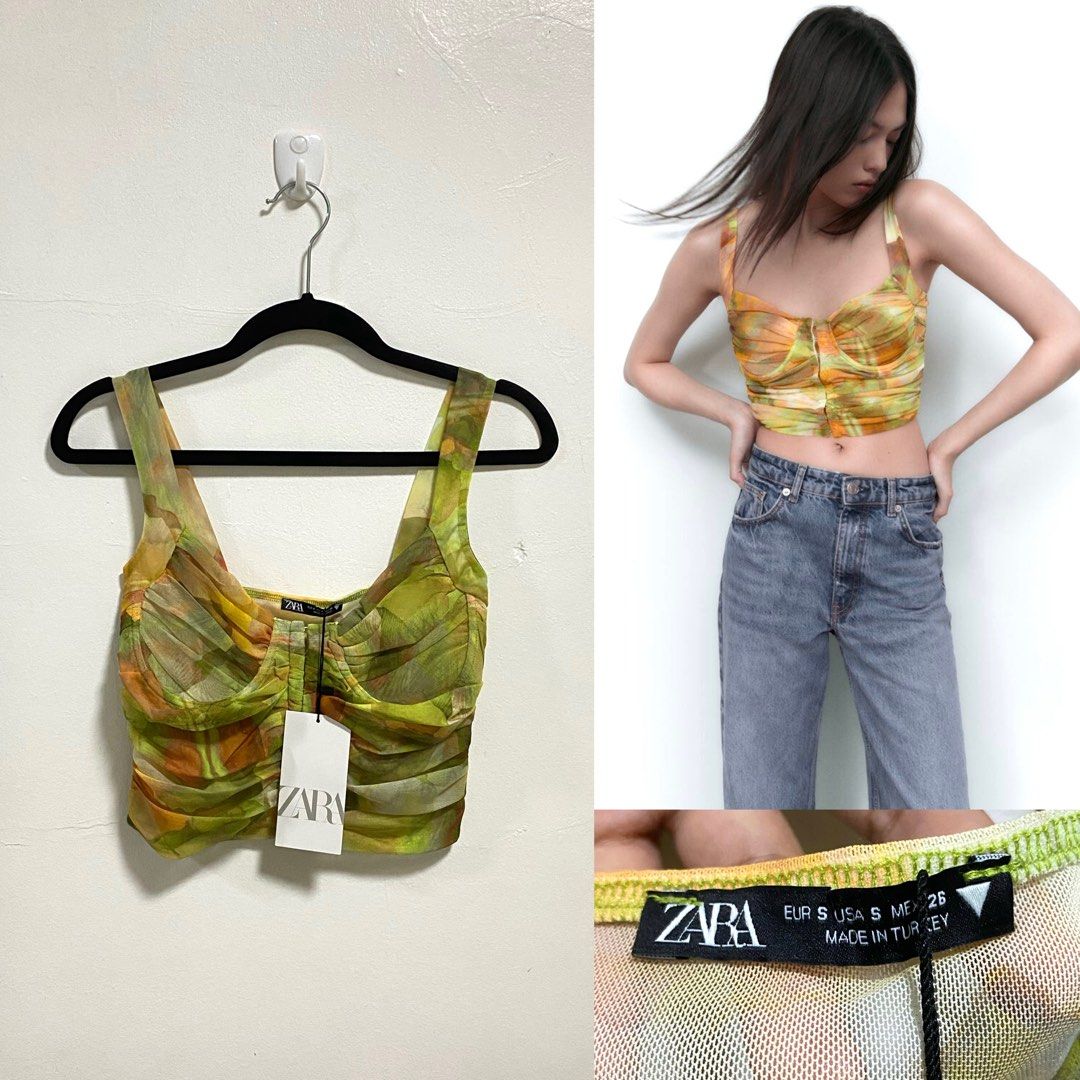 Zara floral corset, Women's Fashion, Tops, Others Tops on Carousell