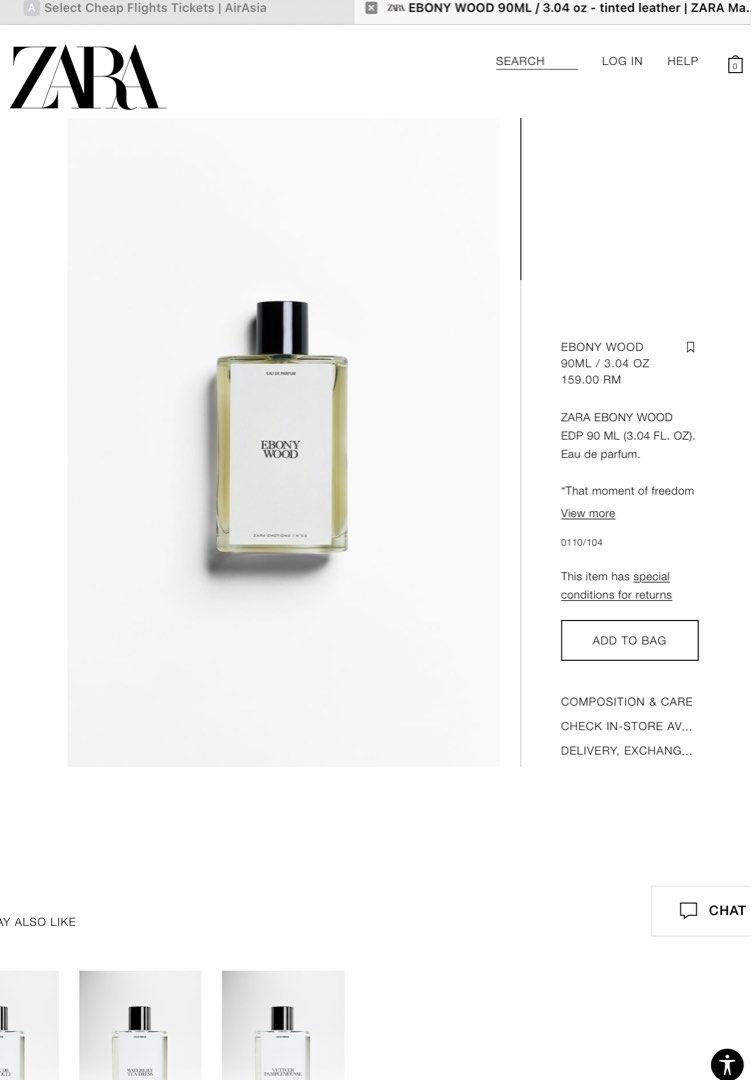 Zara perfume Ebony Wood 90ml new in box, Beauty & Personal Care