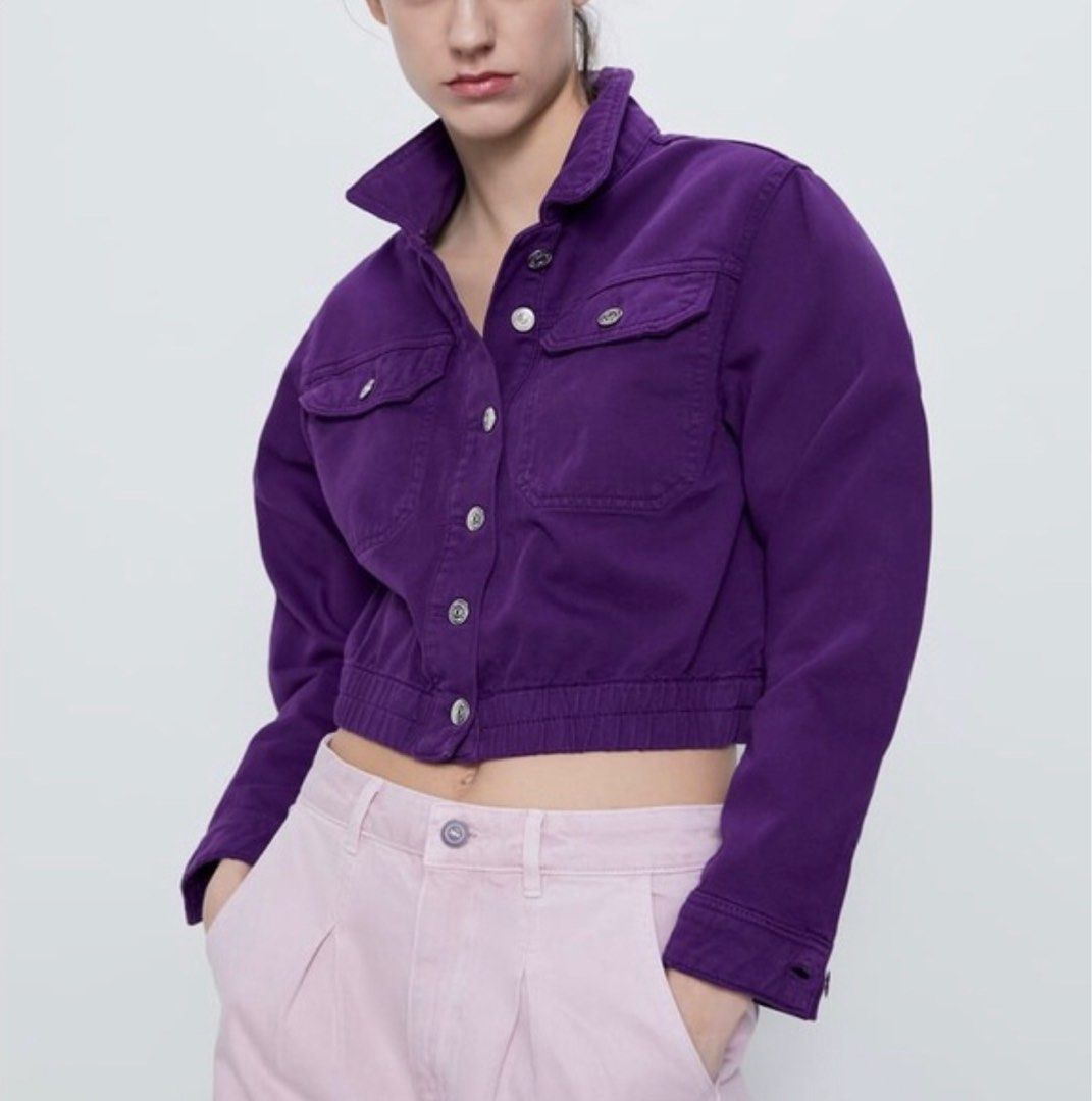 Zara purple denim jacket Clearance