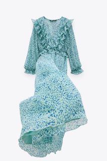 Zara Ruffled Print Dress