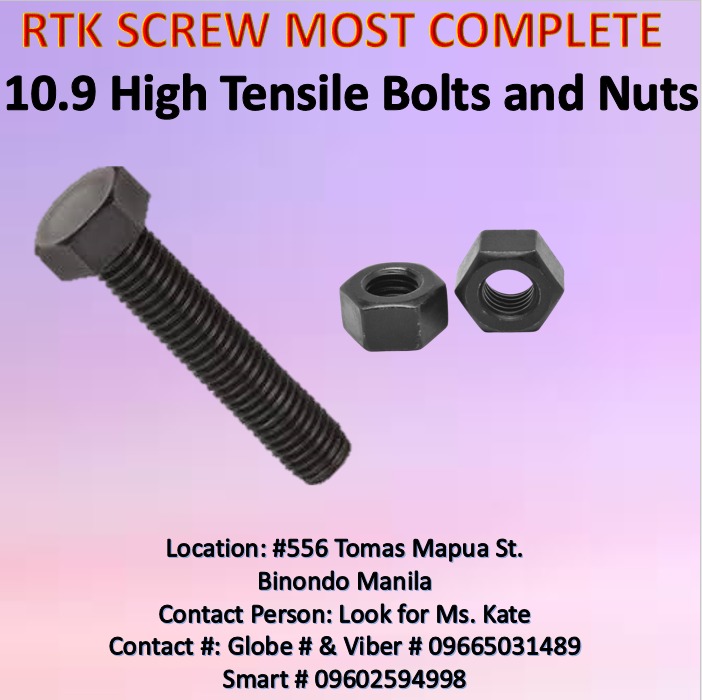 10.9 High Tensile Bolts and Nuts on Carousell