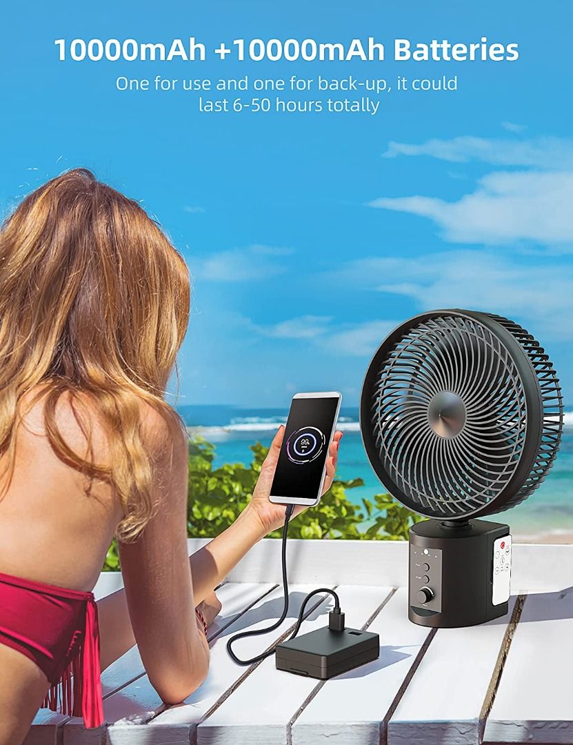 Comfort Zone Oscillating Pedestal Fan With Remote Control, Stand Fan - View #8
