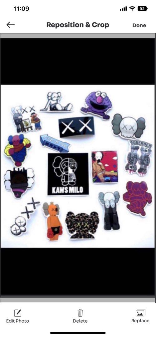 25 pcs Kaws Brand Logo Waterproof PVC Stickers in Glossy Finish for