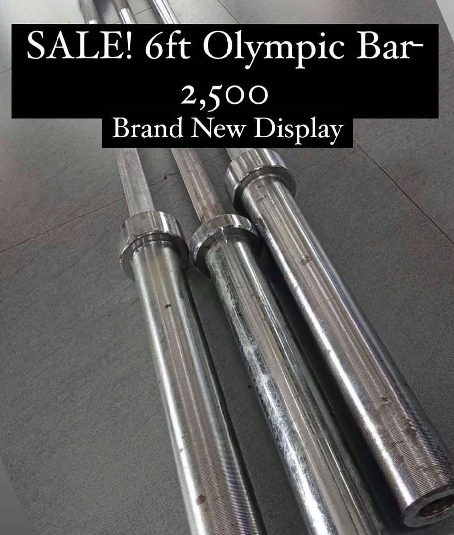 6ft Standard Quality Olympic Bar with Clip, Sports Equipment, Exercise