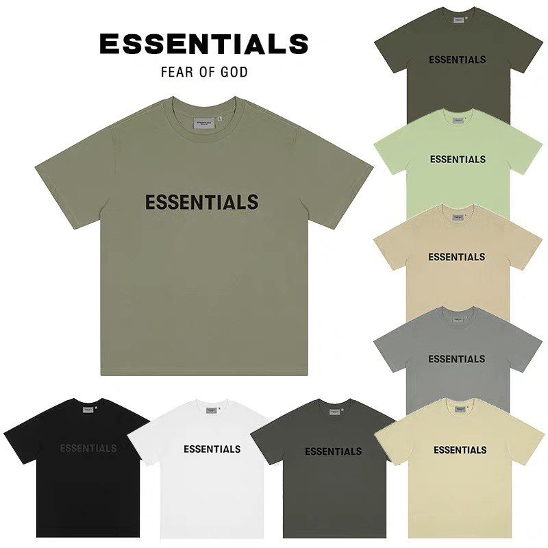 9色🔥 Fear Of God Essentials Tee Shirt 男女同款情侶裝, 男裝, 上身