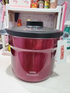 新返 現貨一個 罕有 典雅高貴 酒紅色 red wine  Thermos 膳魔師 4.3l真空煲 燜燒鍋 燜煮烹調器 跟一款自家製食譜 日本直送 全新品   有意油塘即取  KBJ-4501 cookers 快者優先
