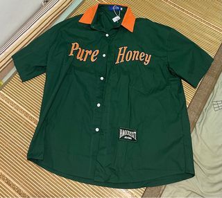 韓國 日系 復古 Pure Honey 刺繡棒球衣