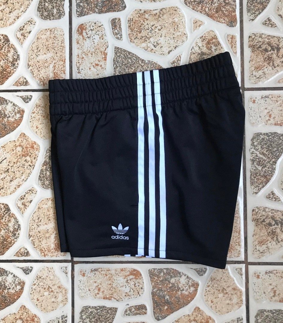 Adidas Womens 3 Stripes Shorts (Category: Activewear) located in Manila. Submitted by mr.quicky (Listing ID 1223015688, Image 2). Description: Brand new with tag legit size 28 womens garterize Side pocket and 1 Back pocket.