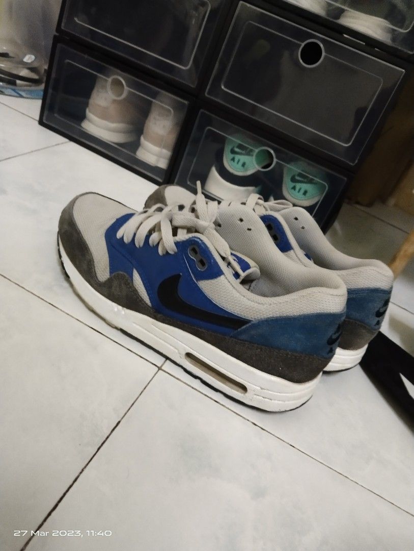 Airmax 1 Essential Cobalt grey Men s Fashion Footwear Sneakers