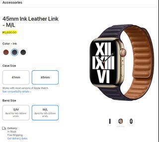 Apple Watch Midnight Leather Link Strap Band