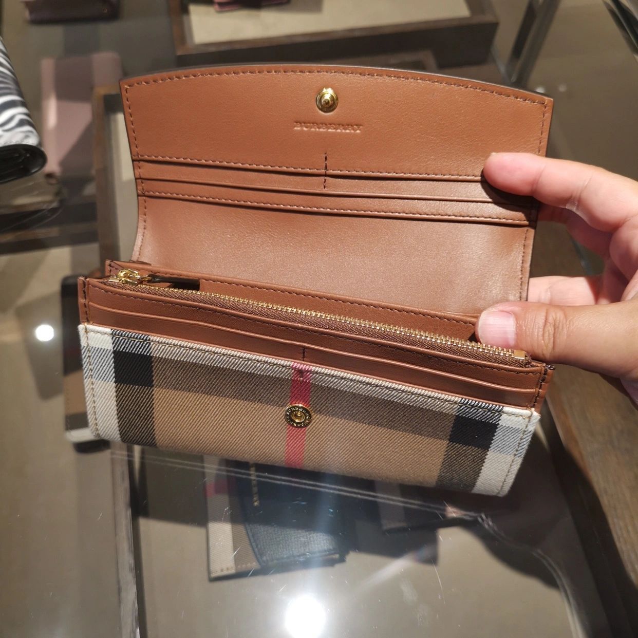 Checked Bifold Wallet in Brown - Burberry