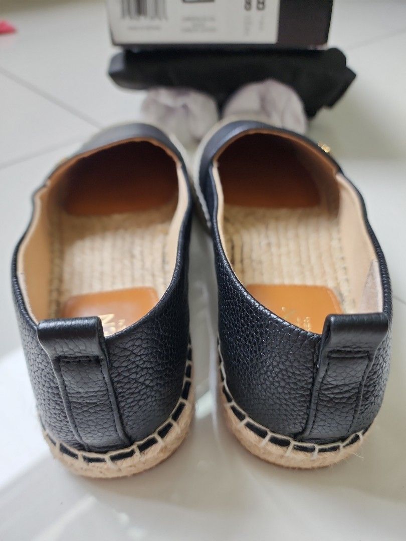 Authentic LAUREN RALPH LAUREN Black Leather Espadrilles