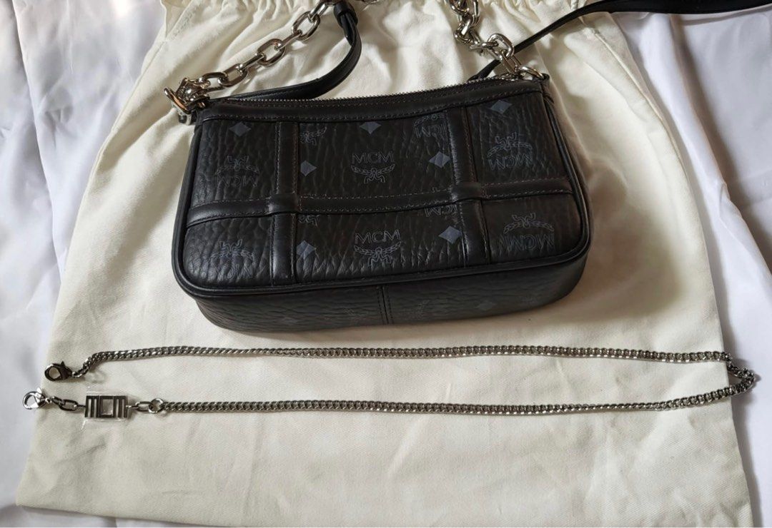 Authentic MCM Aren shoulder bag (Category: Bags & Wallets) located in Singapore. Submitted by unicorncrystal (Listing ID 1209760982, Image 3). Description: Used once for dinner Retail price is $930 My loss is your gain Please do not ask for more photos Comes with what you see in the photos.
