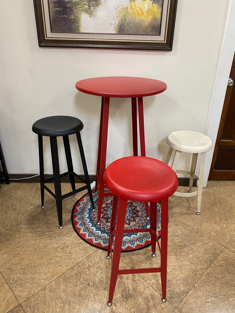 Bar Table and Stools (Set) on Carousell