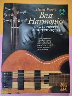 Guitar 🎸Book : Bass Harmonics :  New Concepts and Techniques by Dean Peer , music ( tutorial - Bass and harmonics techniques ) ; with unopened / sealed CD