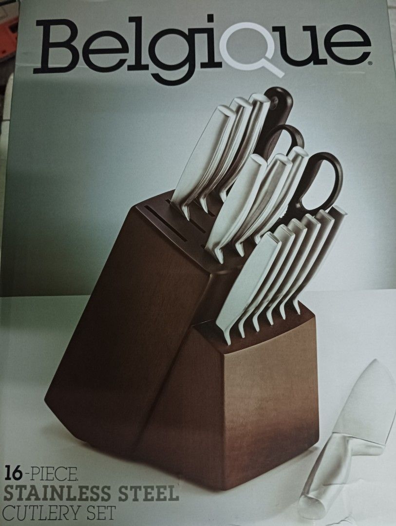 Belgique 16pc Stainless Knife set, Furniture & Home Living, Kitchenware