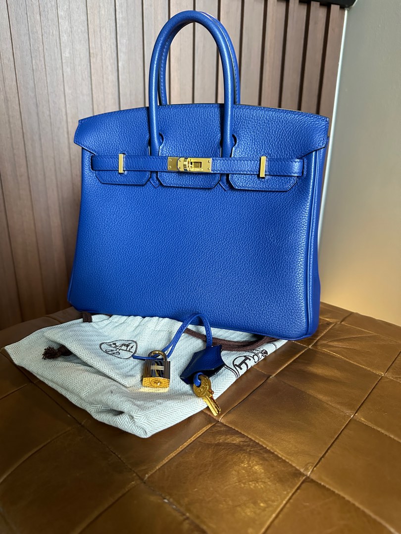 Birkin blue electric 25 (Ghw Togo) , Luxury, Bags & Wallets on Carousell