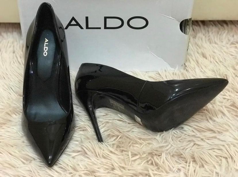 Aldo Black Patent Heels Stilettos