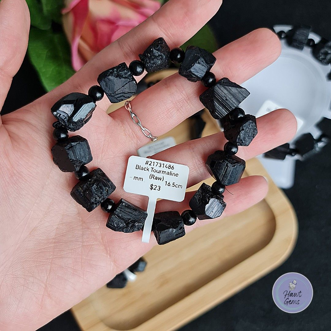 Raw tourmaline bracelet outlet