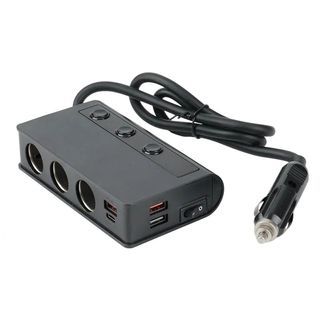 [Brand New] 180W Splitter Quick Charge 3.0 Car Charger 3x Socket Outlet