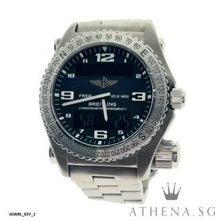 BREITLING EMERGENCY TITANIUM 43MM “BLACK DIAL” WITH BOX & CERT DATED 07/2006 E76321  JGWBL_037