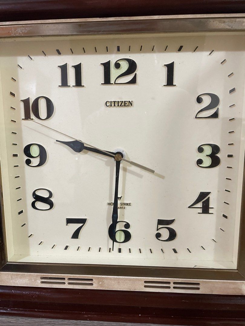 Citizen Wall Clock in Wood Frame with chime, Furniture & Home Living